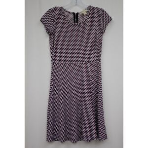 Michael Kors Red Black Geometric Print Dress Size 4